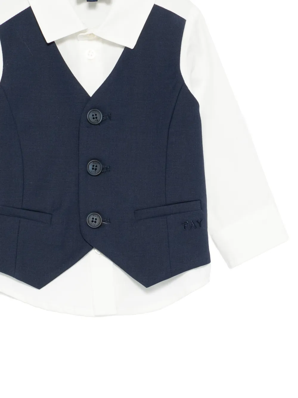  Fay Kids Camisa Con Botones - Blanco 