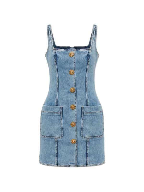 Balmain Sleeveless Denim Dress - Blue Balmain Sleeveless Denim Dress - Blue