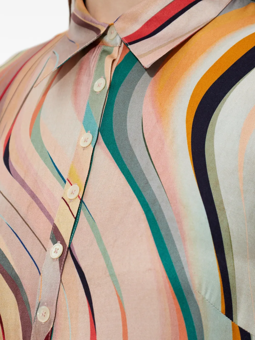 PS Paul Smith Midi-jurk met lange mouwen Beige