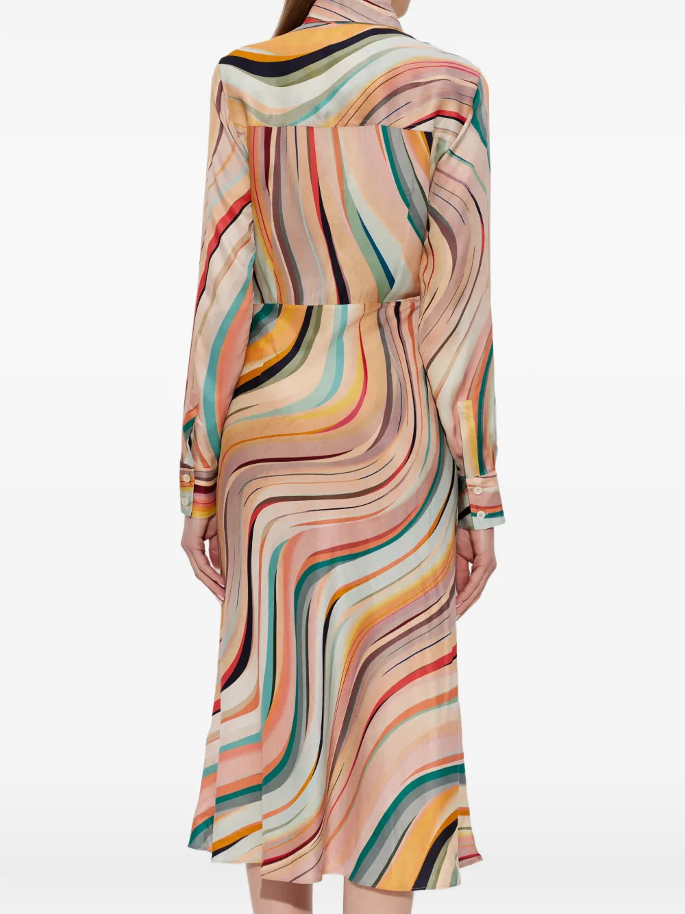 PS Paul Smith Midi-jurk met lange mouwen Beige