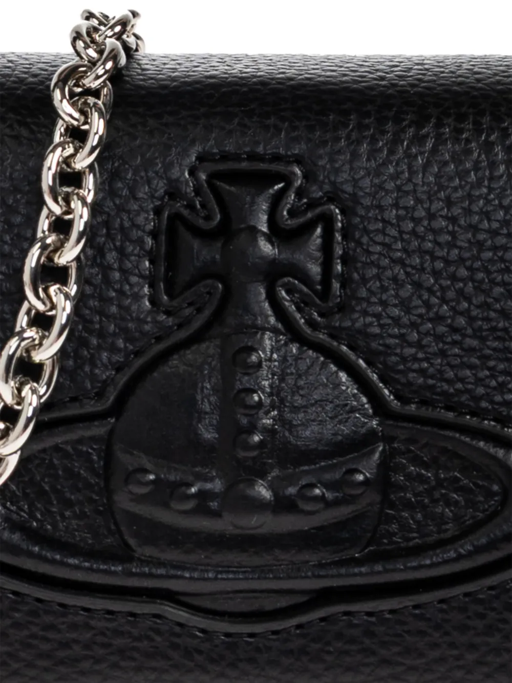 debossed-orb chain-strap shoulder bag