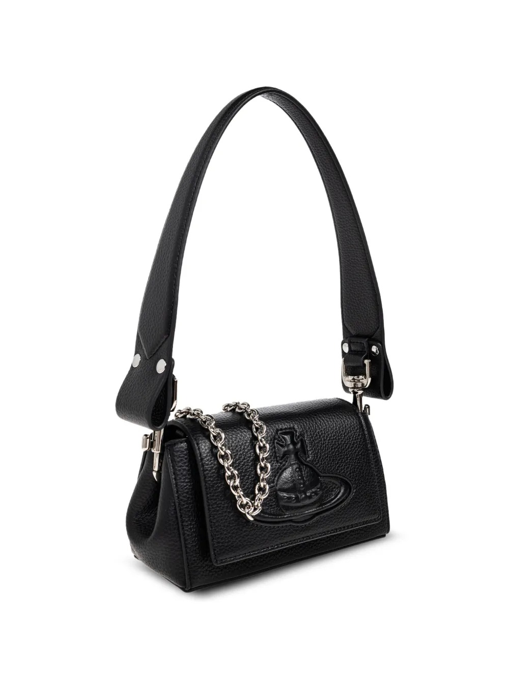 debossed-orb chain-strap shoulder bag