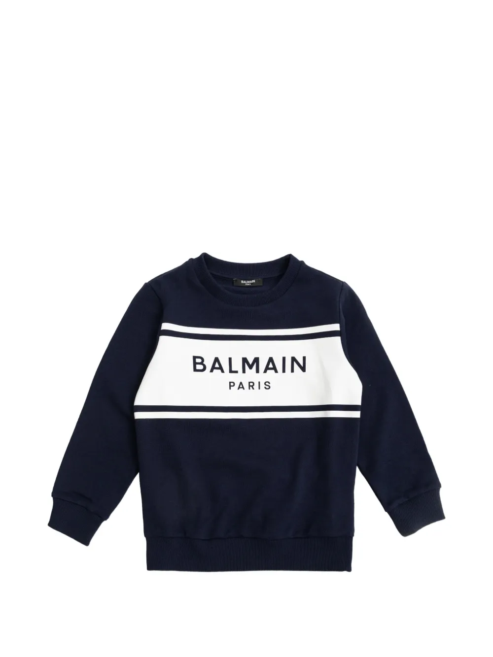 Balmain Kids logo-detail long-sleeve sweatshirt - Blu