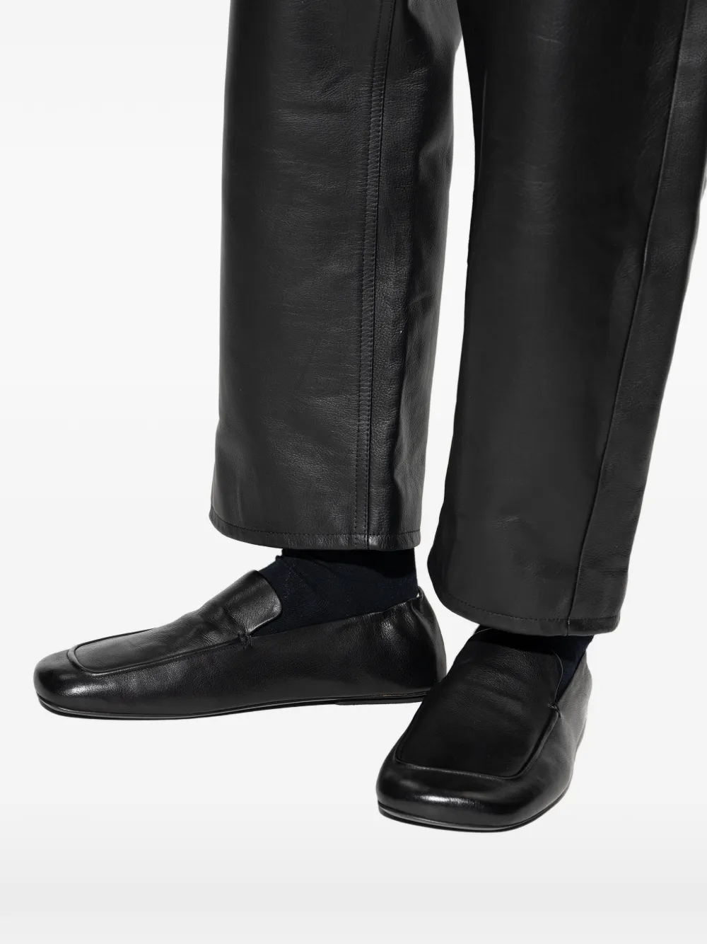 Marsèll Gesmockte leren loafers Zwart