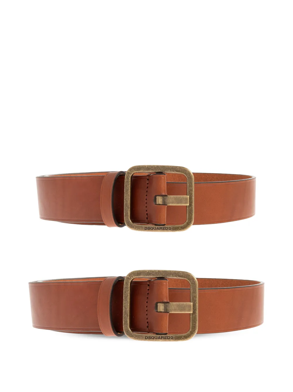 DSQUARED2 calf leather buckle belt - Marrone