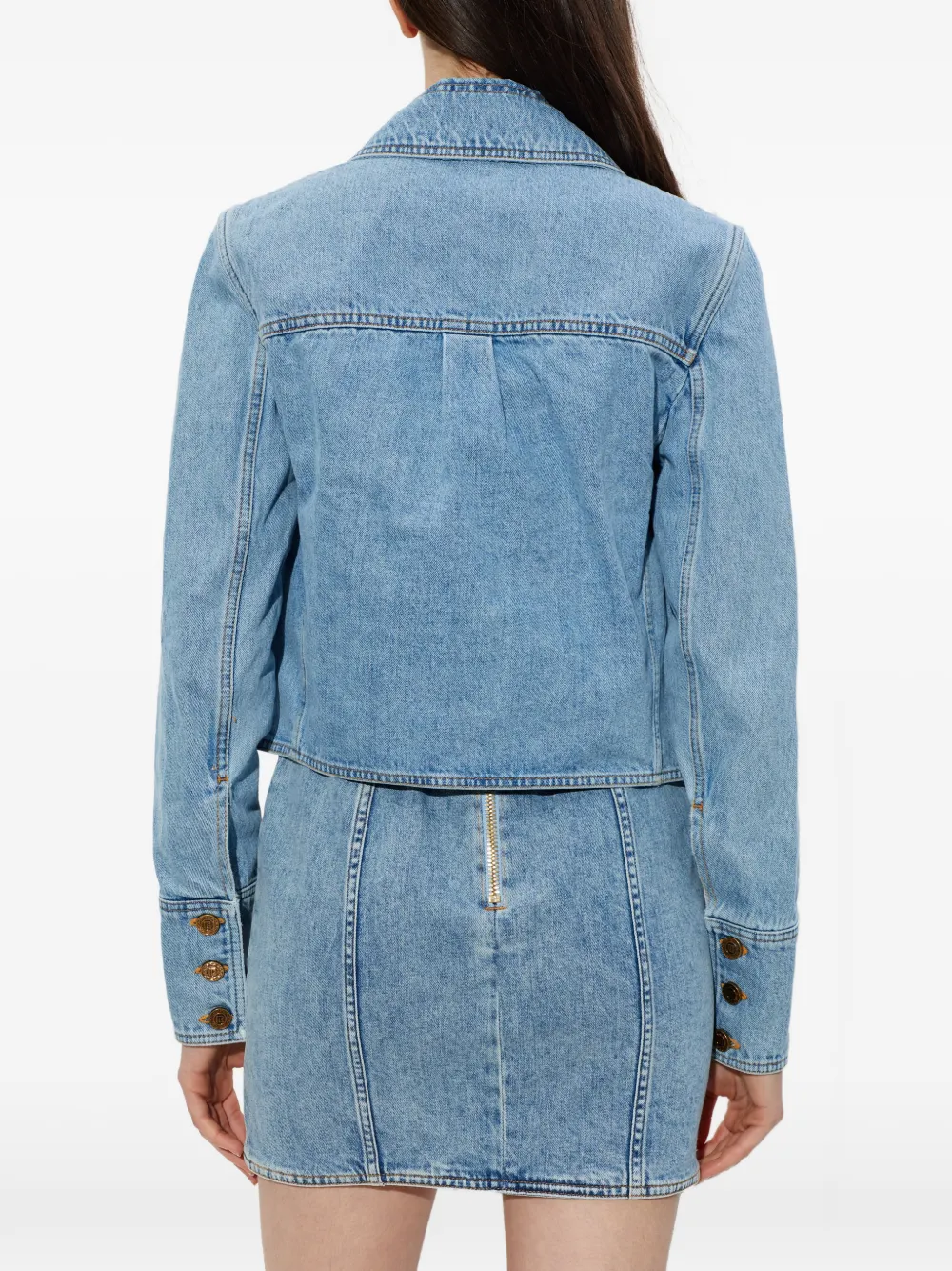 Balmain Denim jack met knopen Blauw