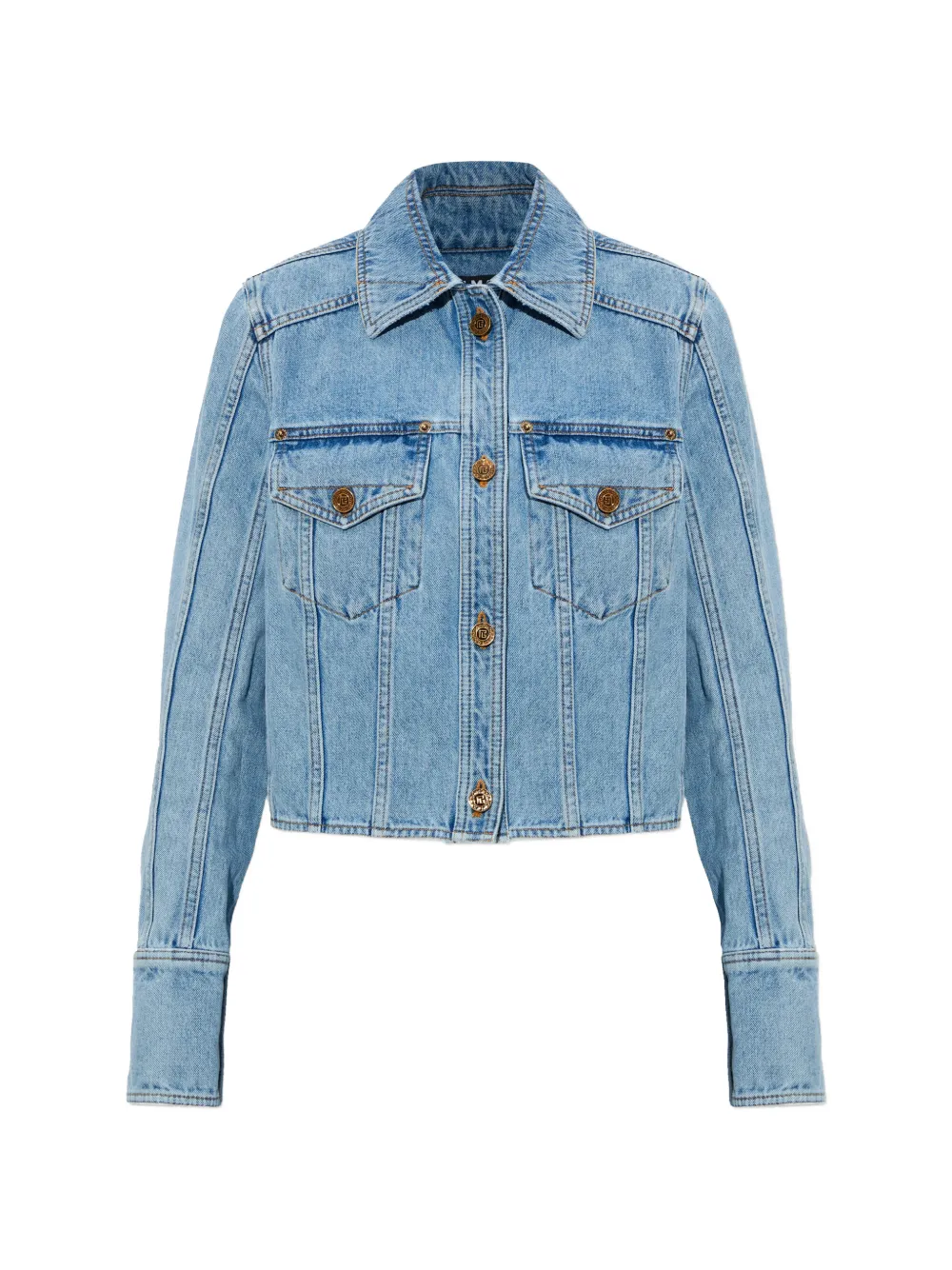 Balmain buttoned denim jacket - Blu