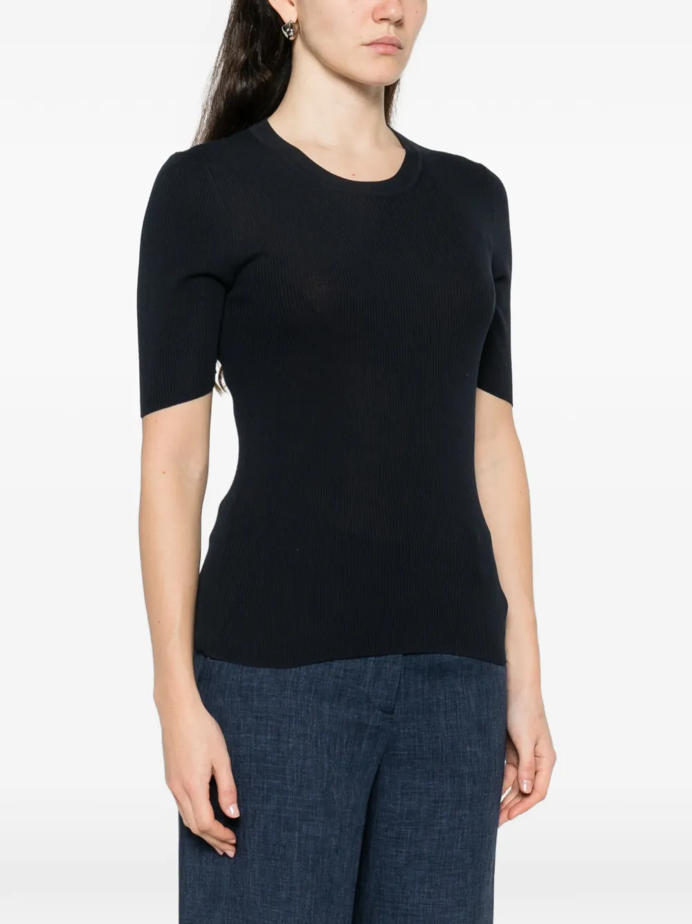  P.a.r.o.s.h. Ribbed Short-sleeve T-shirt - Blue 