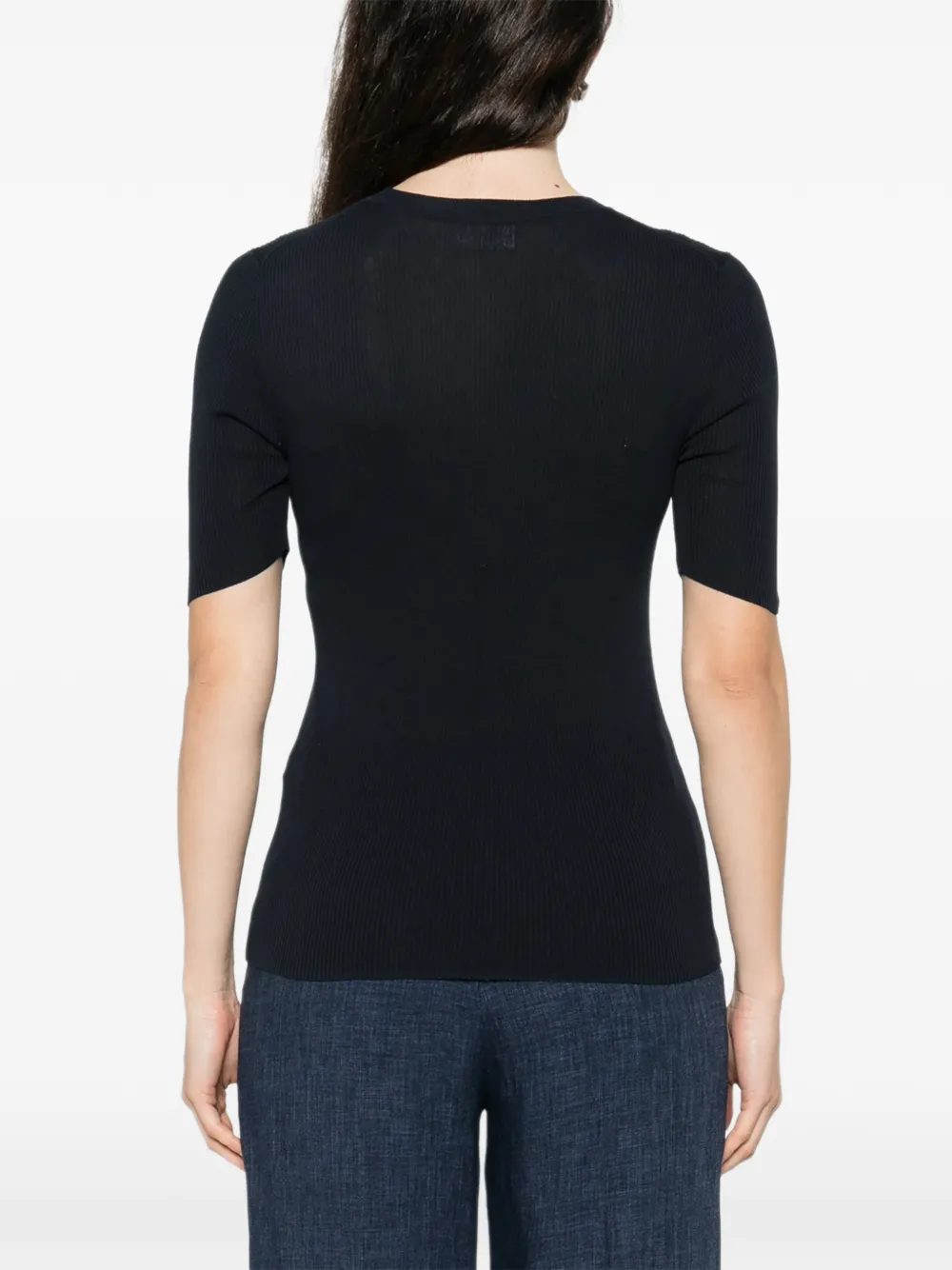 P.A.R.O.S.H. Geribbeld T-shirt Blauw