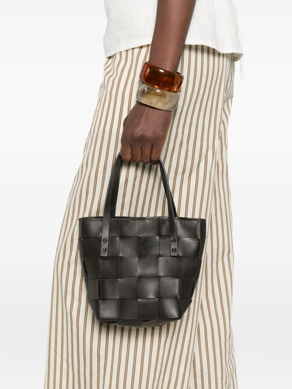  P.a.r.o.s.h. Leather Tote Bag - Brown 