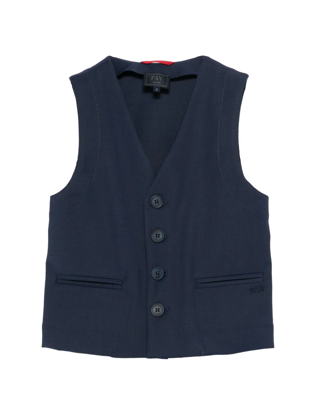 Fay Kids button V-neck vest - Blu