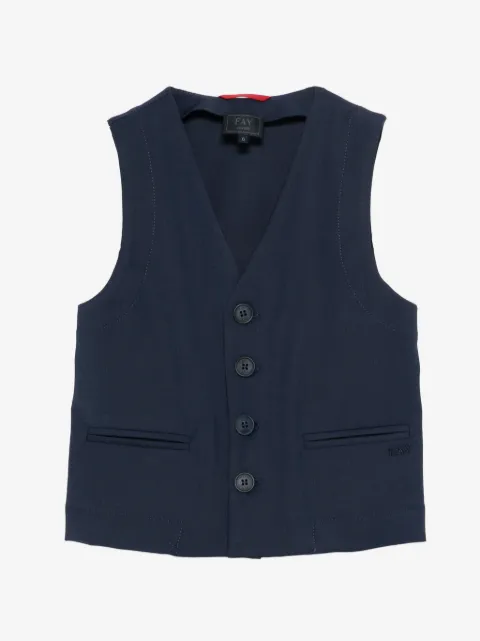 Fay Kids vest med knapper og V-hals