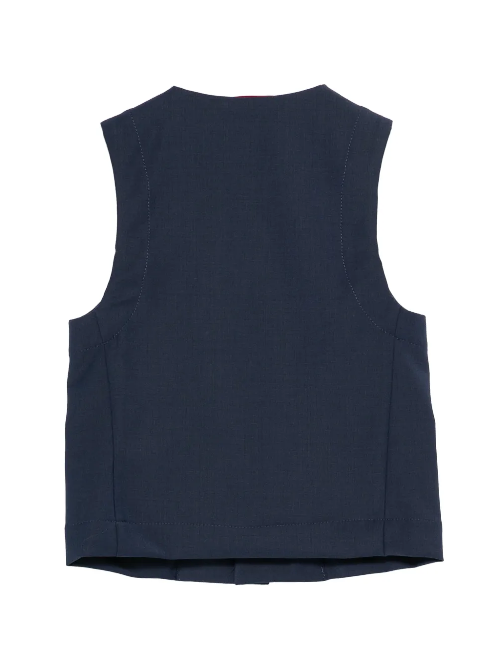  Fay Kids Button V-neck Vest - Blue 