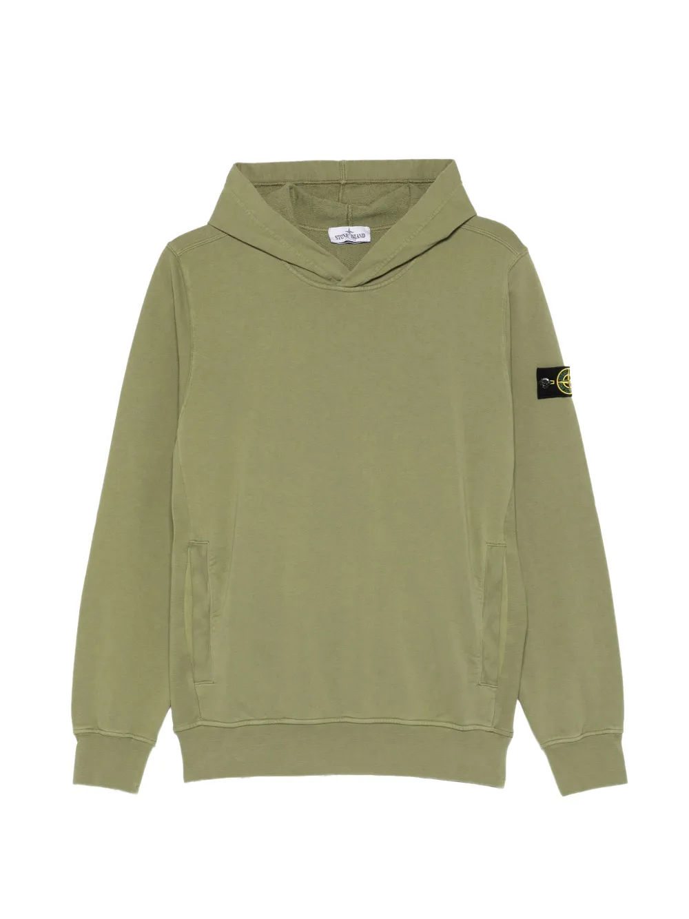 Stone Island Junior logo-patch hoodie - Verde