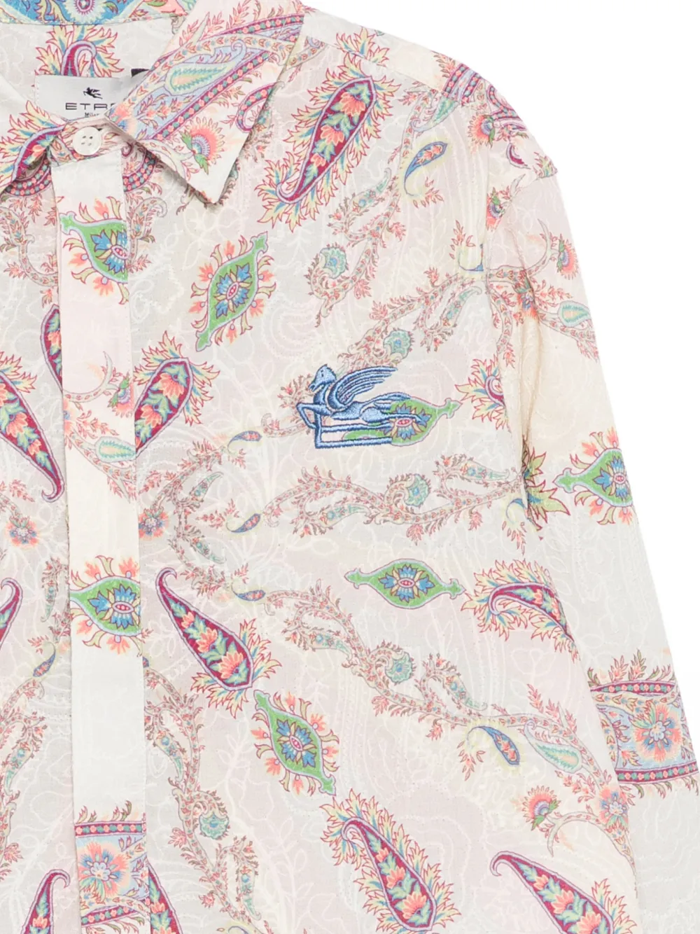 ETRO KIDS Shirt met geborduurd paisley Beige