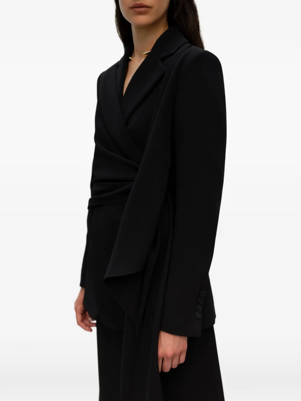  Ely Ely Blazer Drapeado - Negro 
