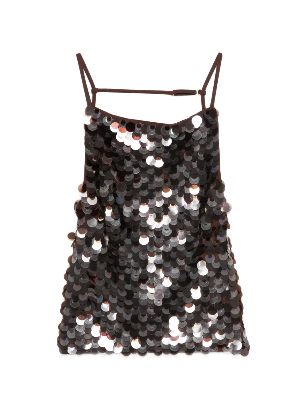 P.A.R.O.S.H. sequin straps top - Marrone