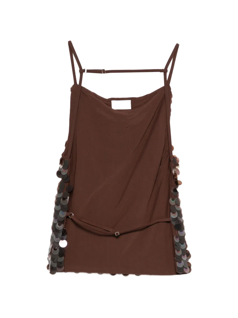  P.a.r.o.s.h. Sequin Straps Top - Brown 