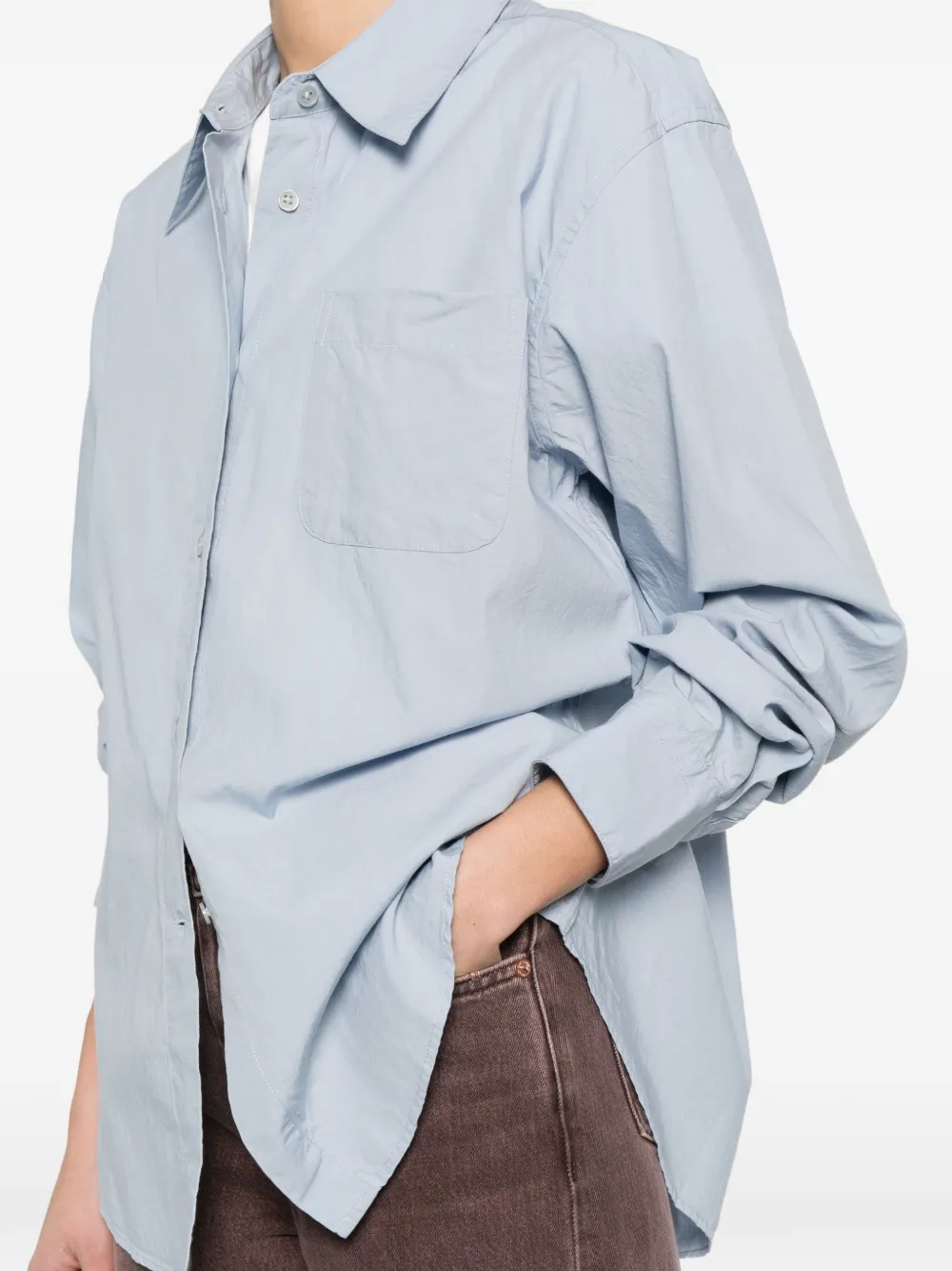 OUR LEGACY Forever blouse met opgestikte zak Blauw