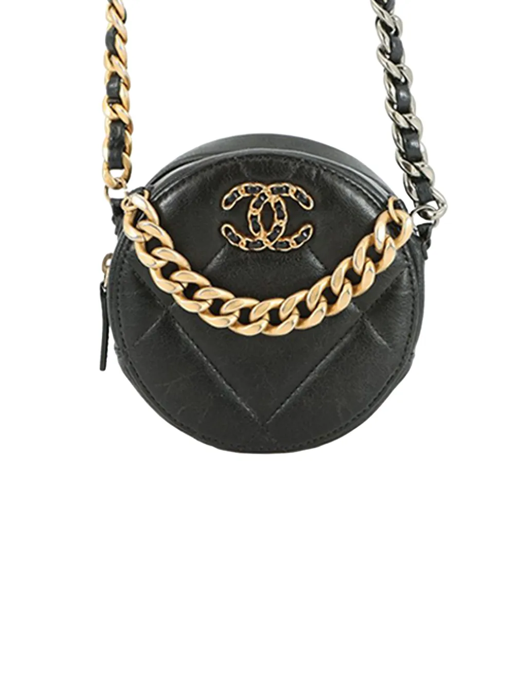 CHANEL Pre-Owned 2019 Lambskin 19 Round Clutch with Chain satchel - Nero