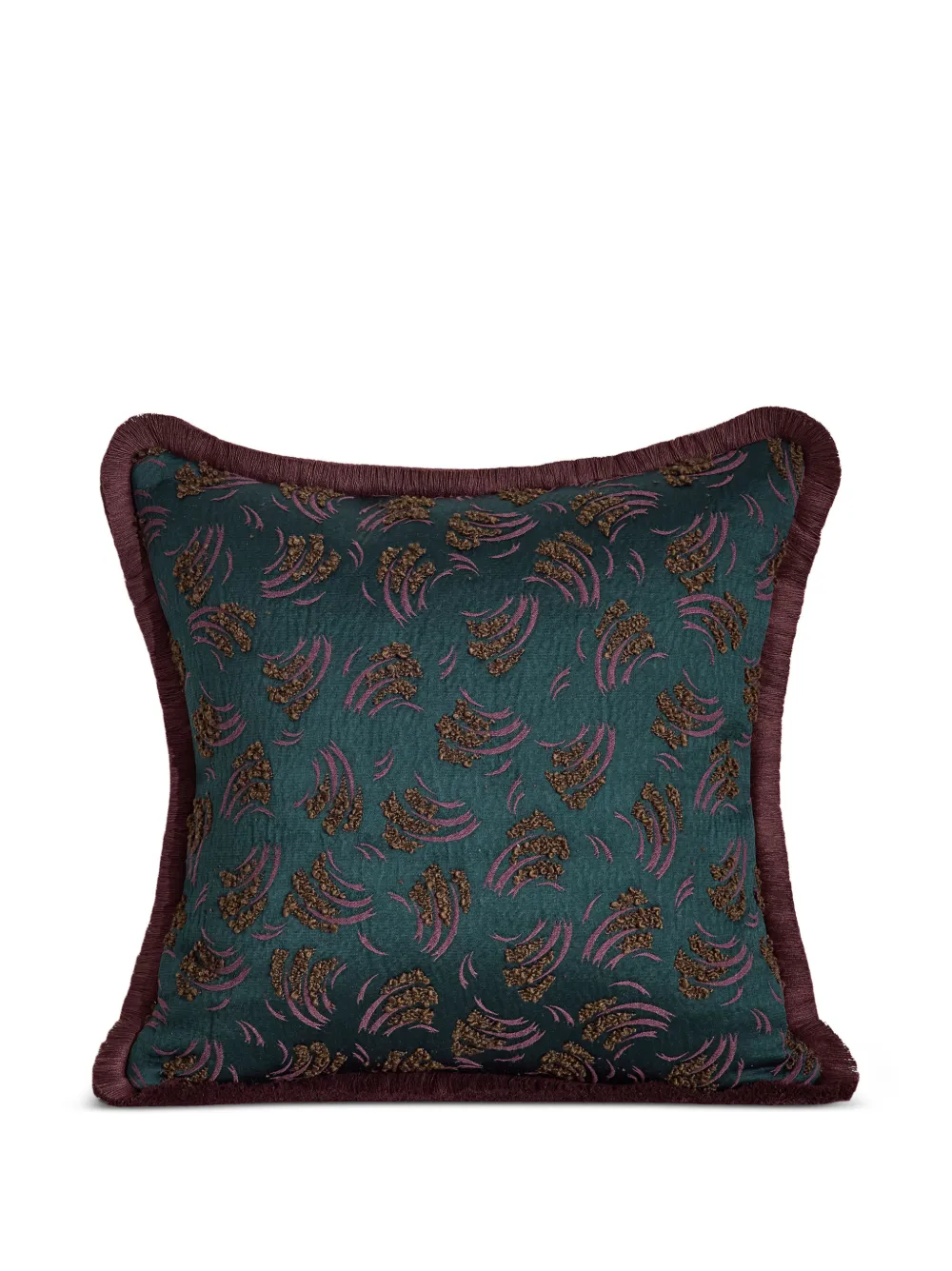 Soho Home Eckiges Jago Kissen mit Fransen - Grün