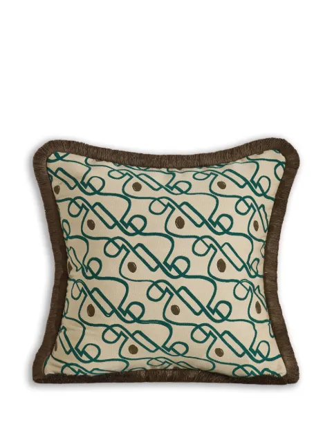 Soho Home Tilney patterned fringed cushion