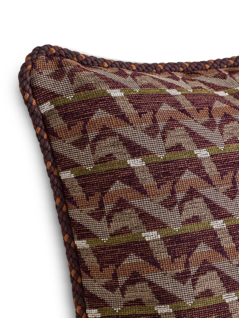  Soho Home Fulton Patterned Rope-trim Cushion - Brown 