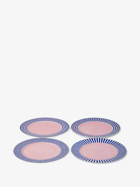 POLSPOTTEN Aunty striped patterned dinner plates (set of four)