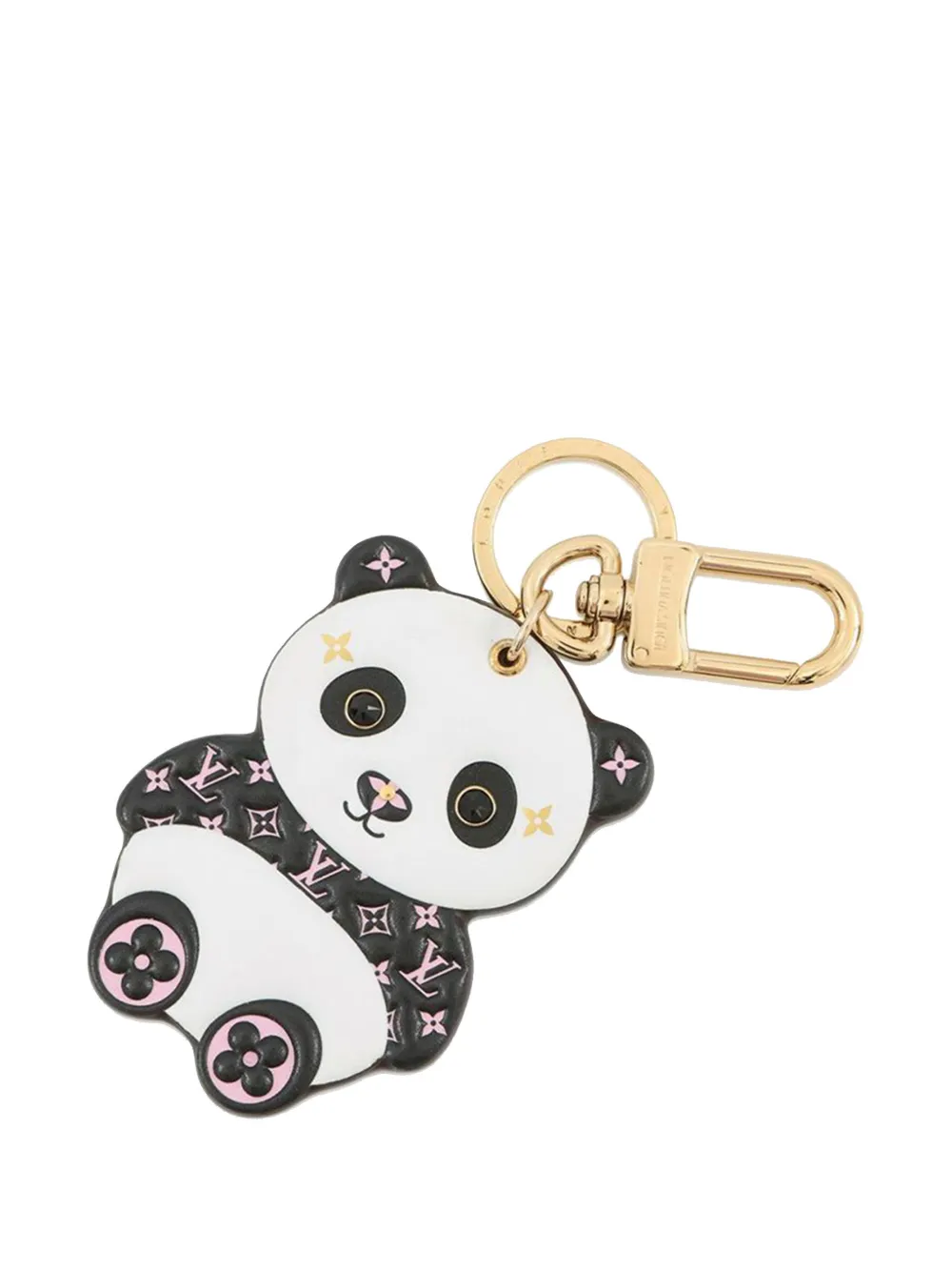 Louis Vuitton Pre-Owned 2022 Monogram Panda Holder and Bag Charm key chain - Nero