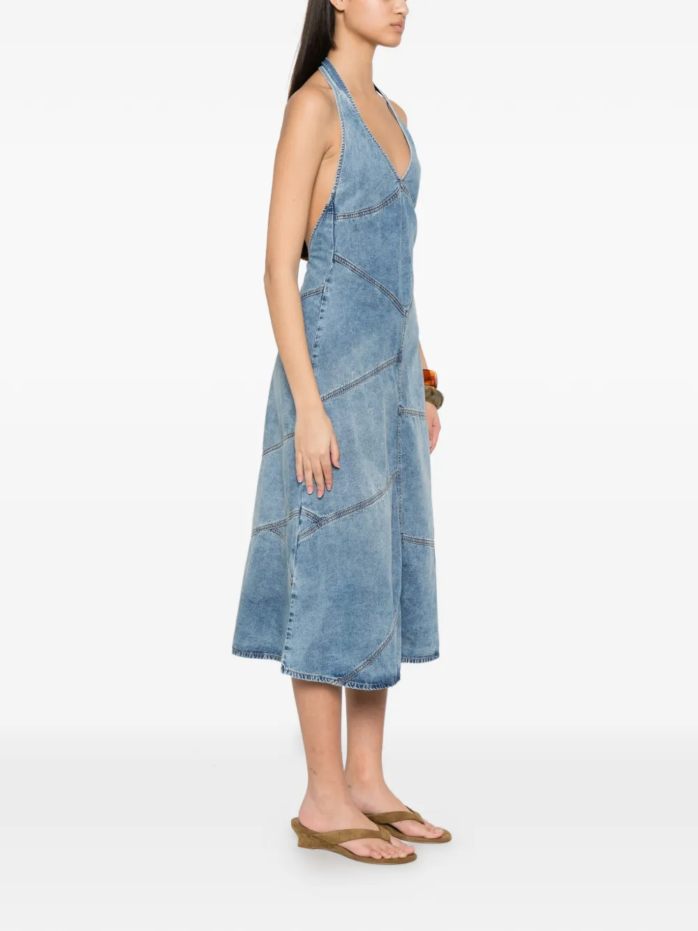 EB Denim Delphi halterjurk Blauw