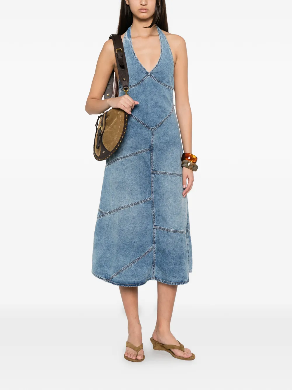 EB Denim Delphi halterjurk Blauw