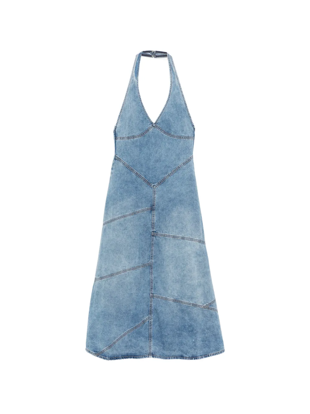 EB Denim Delphi pieced halter midi dress - Blu