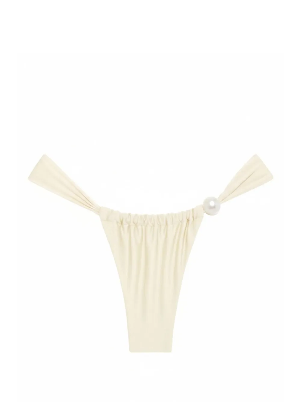 MONTCE pearl-embellished gathered bikini bottoms - Toni neutri