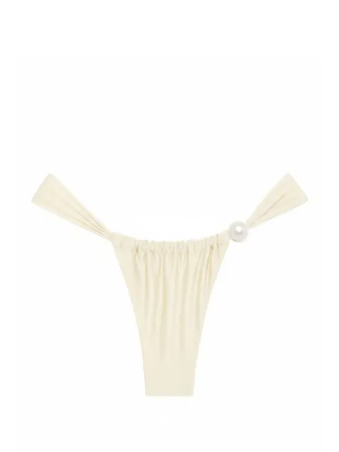 MONTCE pearl-embellished gathered bikini bottoms