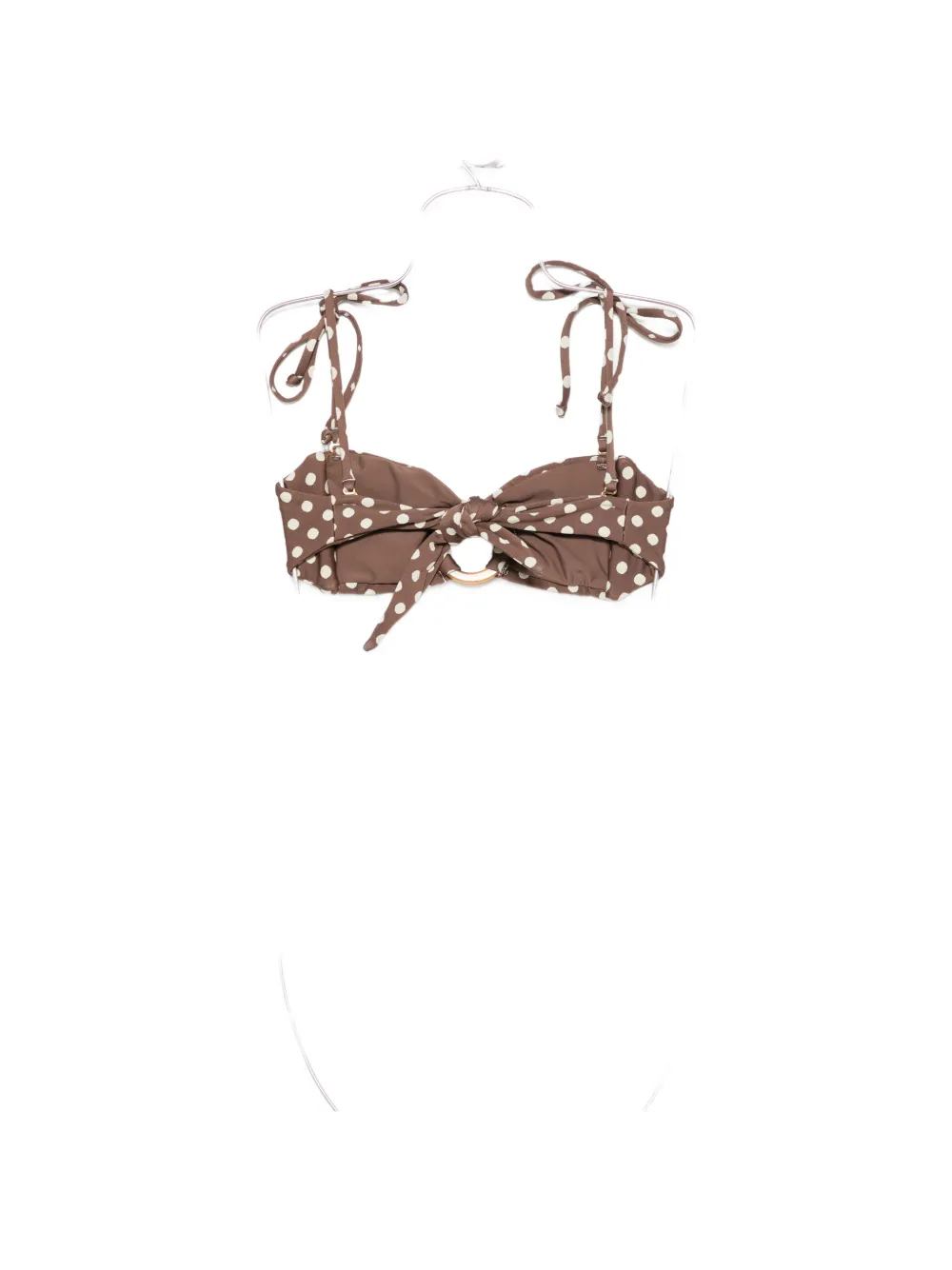 MONTCE Vivian Tori bandeau bikinitop met strikken Bruin