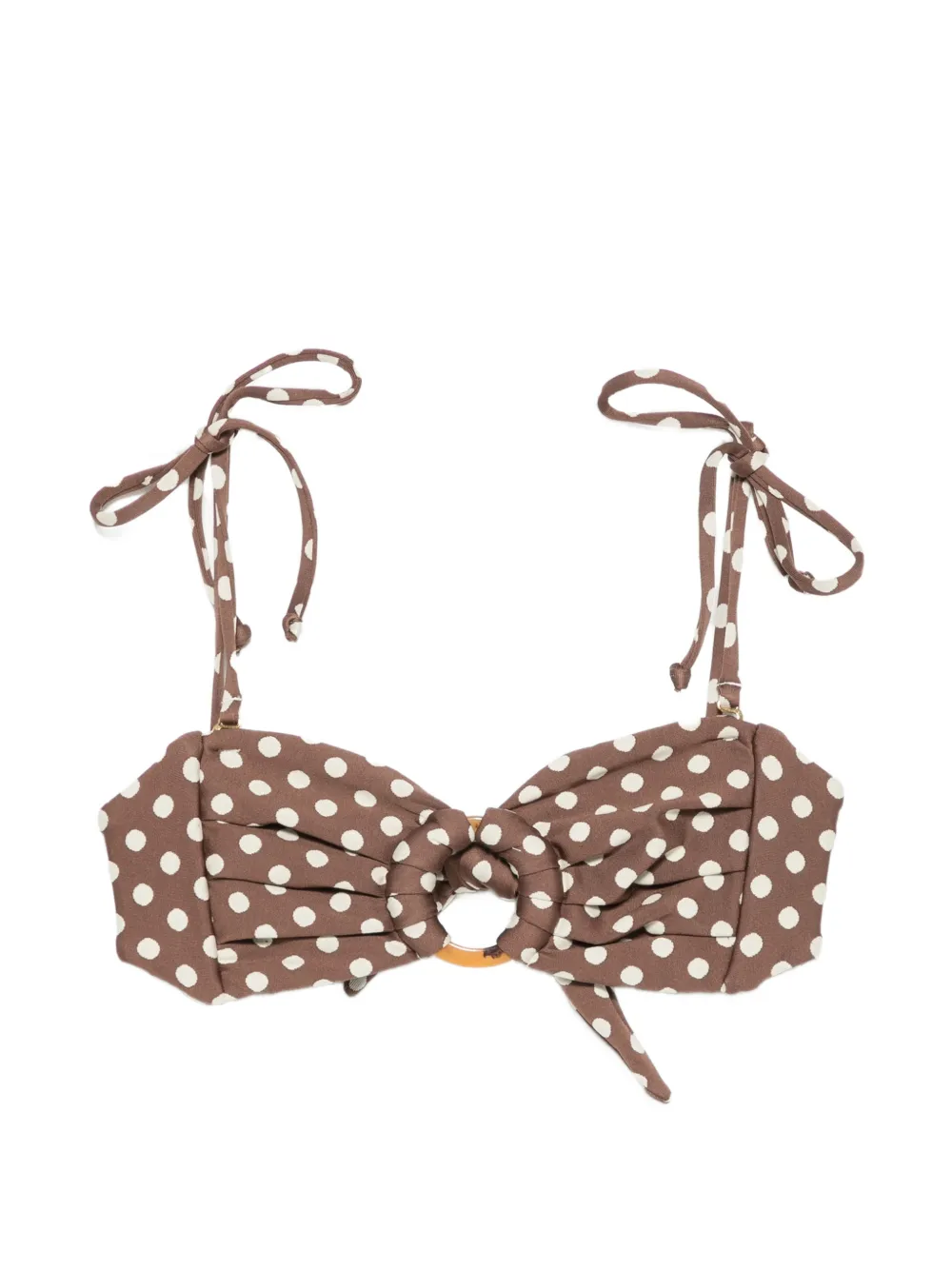 MONTCE Vivian Tori polka-dot bandeau bikini top - Marrone