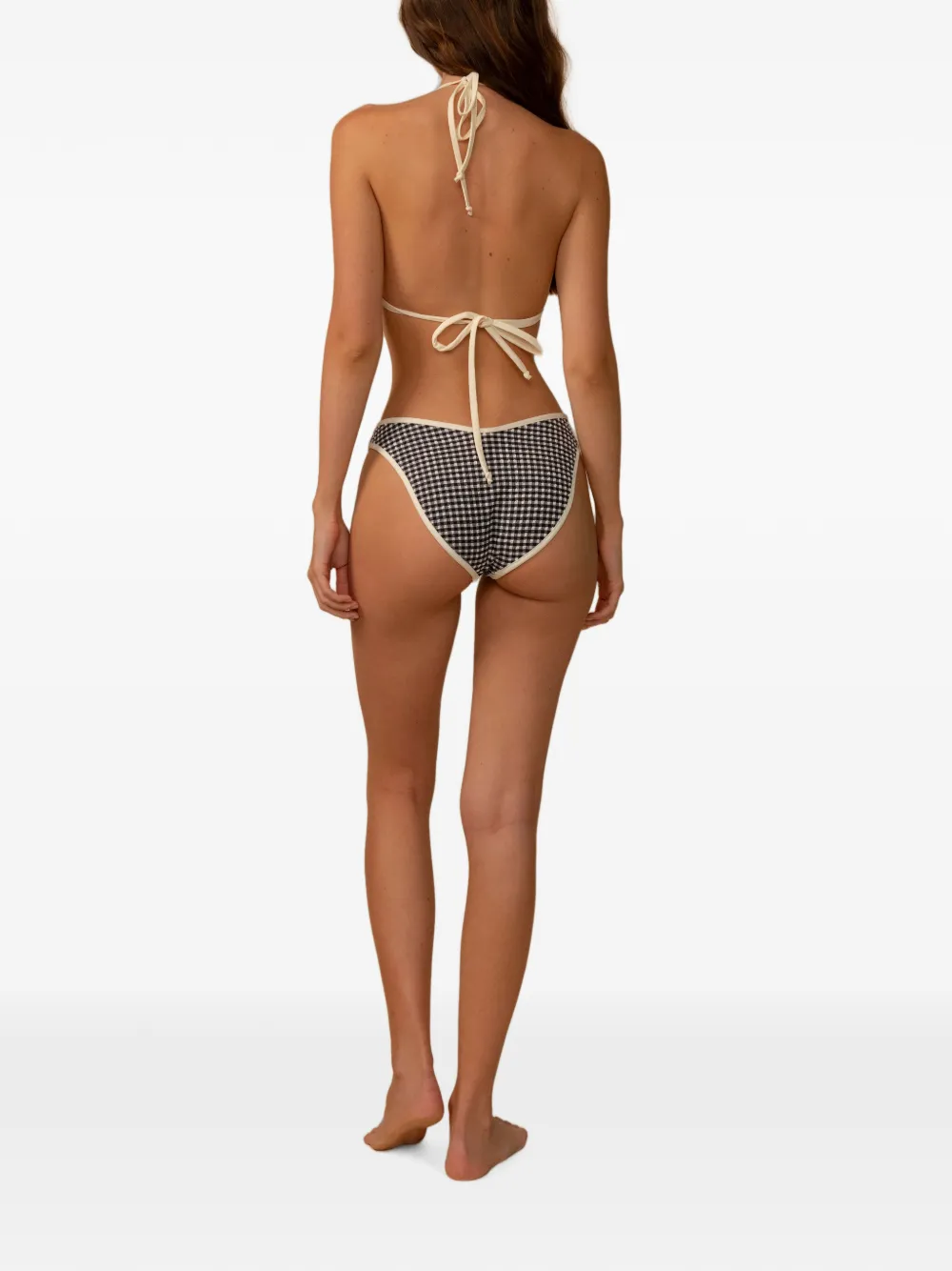 MONTCE Emma gingham bikinitop Zwart