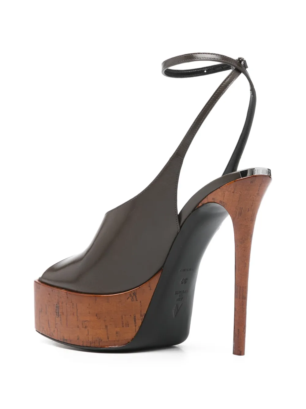 The Attico Ornella sandalen met plateauzool en enkelbandje Bruin