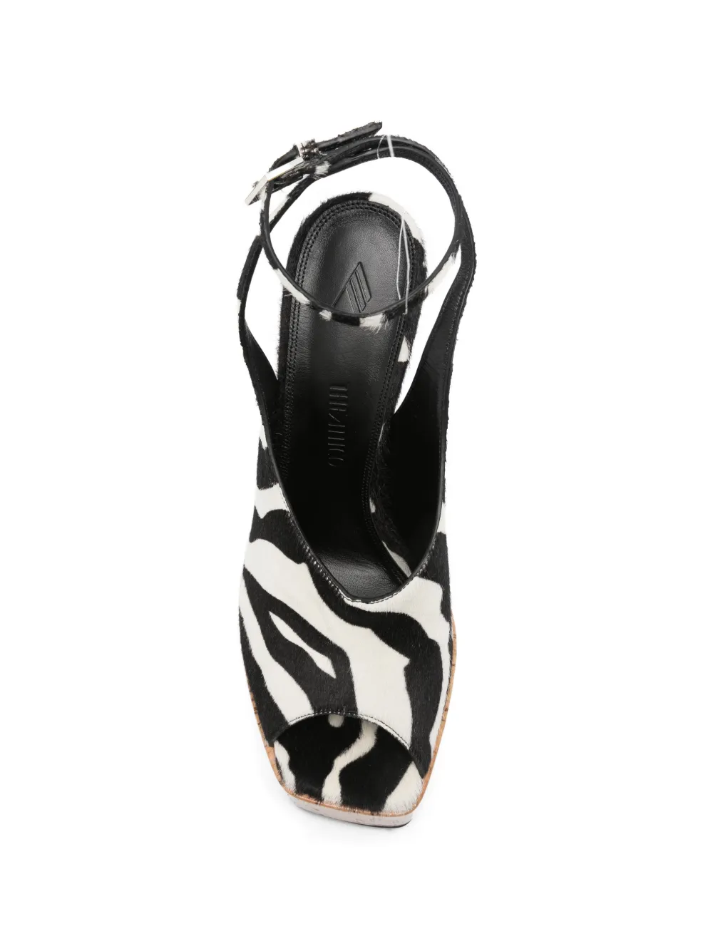 The Attico Ornella zebra-print platform sandals Zwart