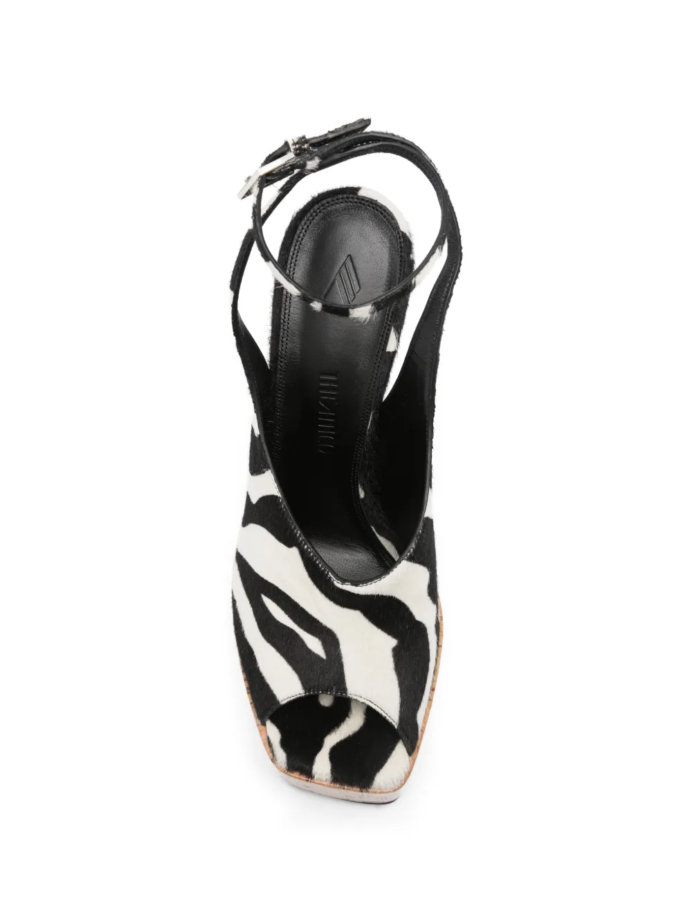 The Attico Ornella Zebra-print Platform Sandals in Black, view 4