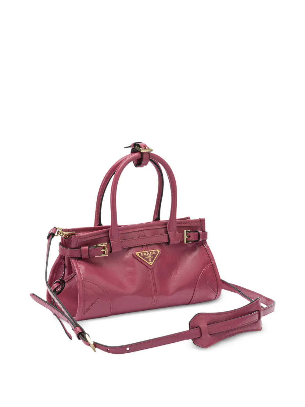 Prada Leren schoudertas met gesp Roze