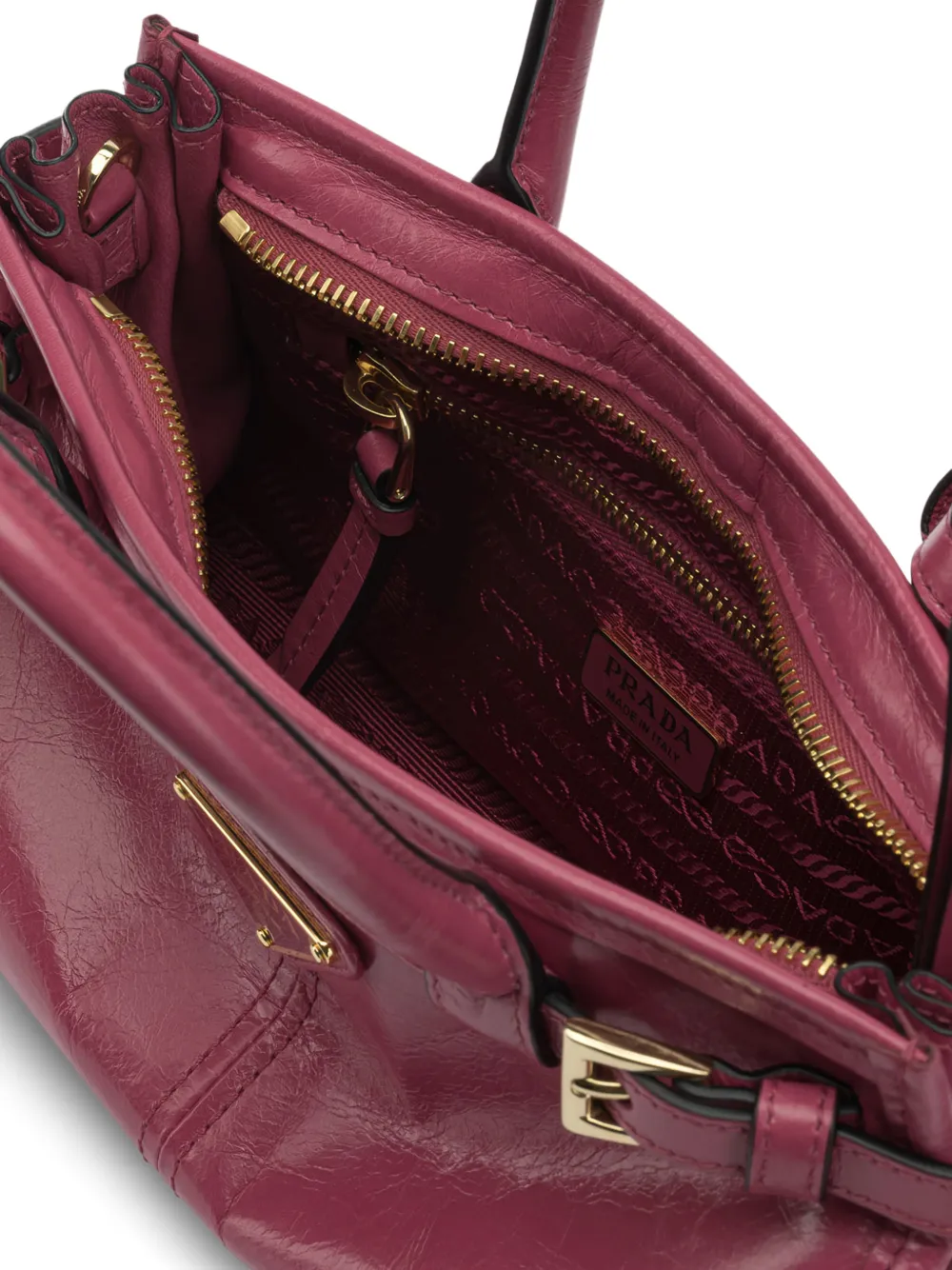 Prada Leren schoudertas met gesp Roze