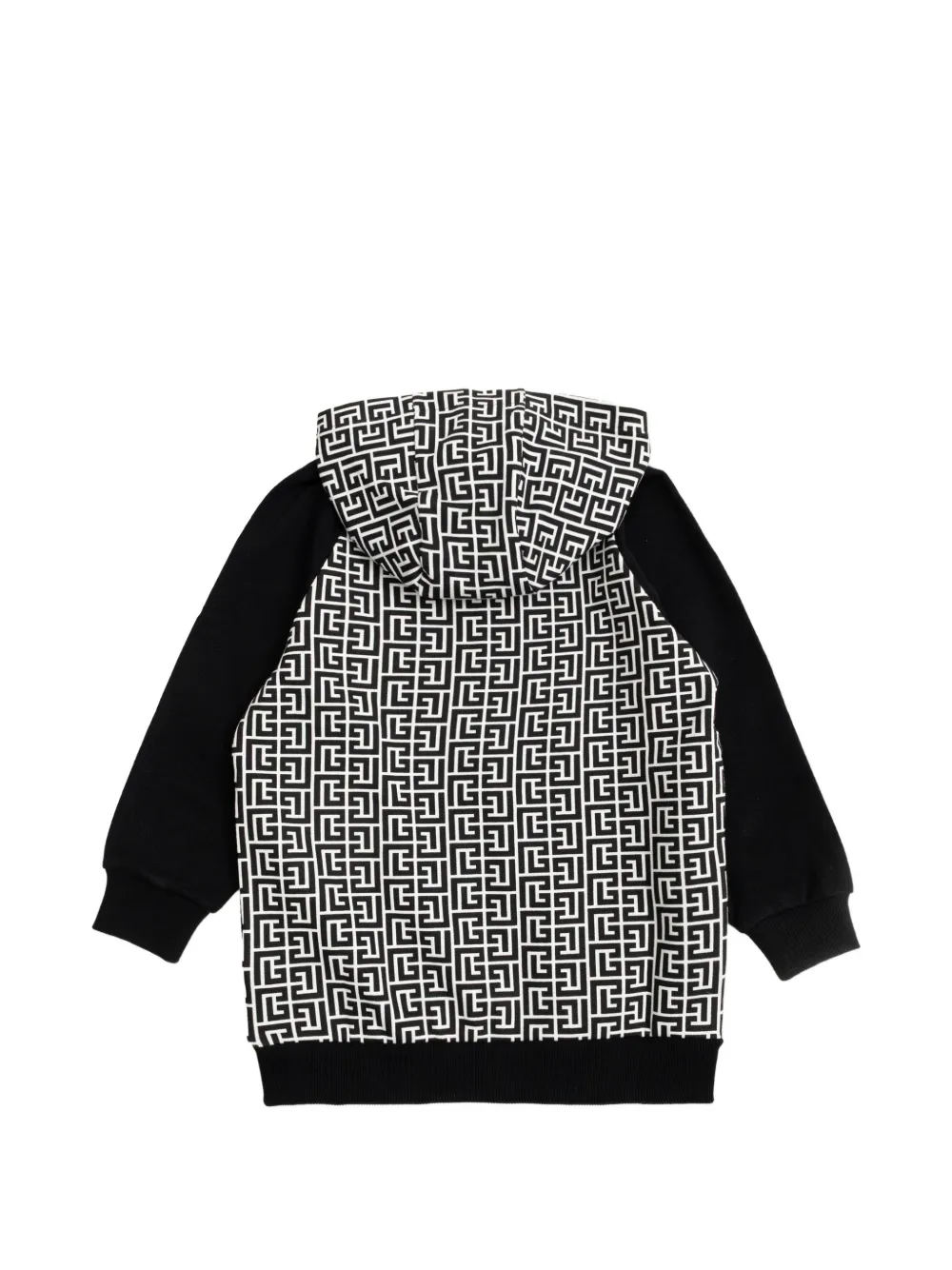  Balmain Kids Geometric-print Zip-up Hoodie - White 
