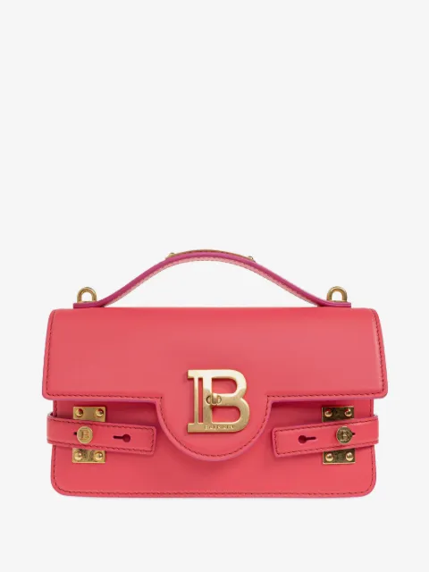Balmain 24 B-Buzz crossbody-taske i læder med logodetalje