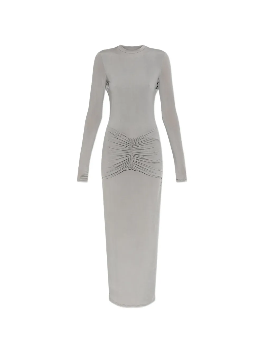 Balmain ruched open-back maxi dress - Grigio