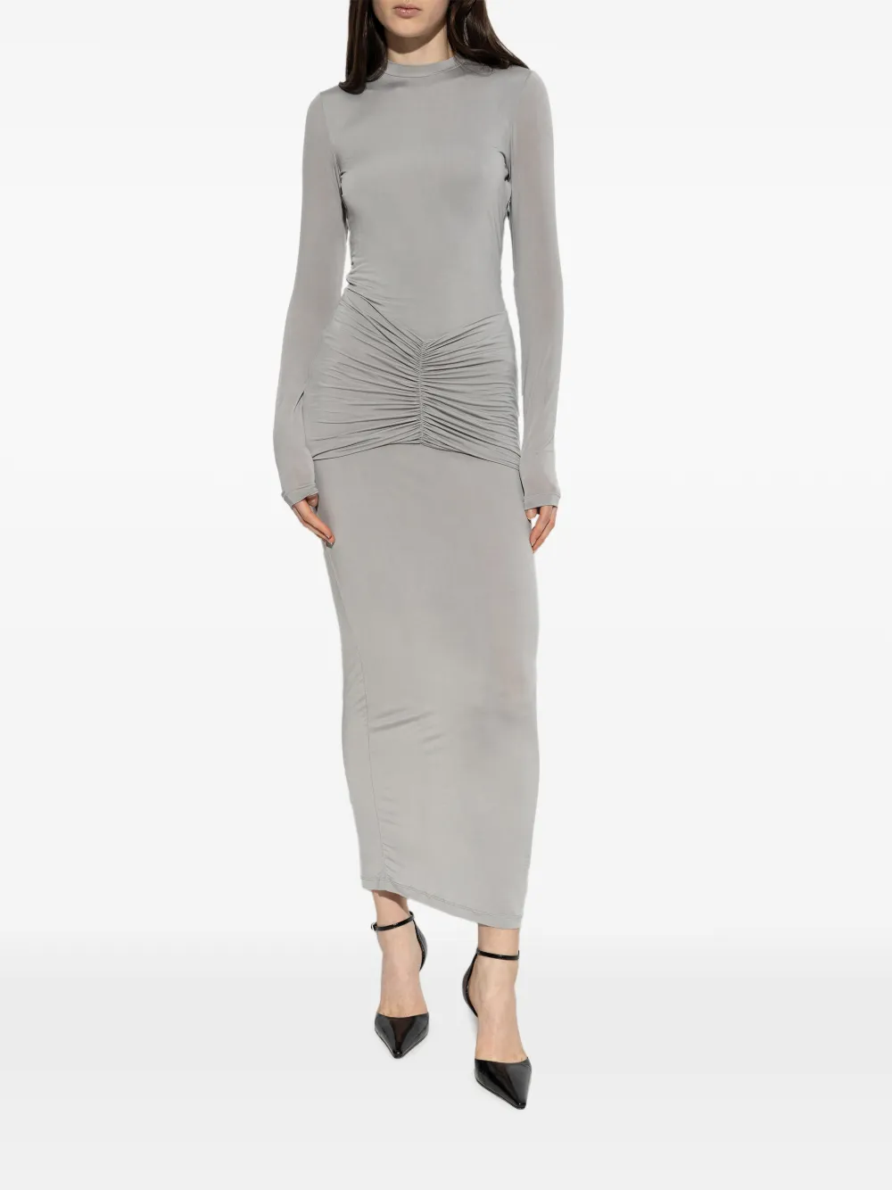 Balmain Jurk met open rug Grijs