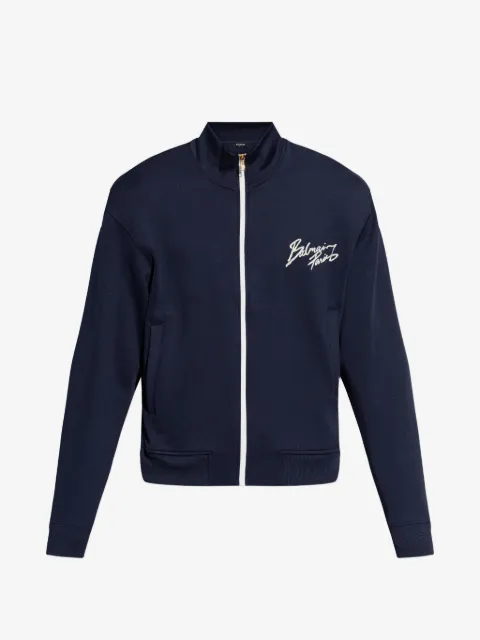 Balmain sweat zippé à logo brodé