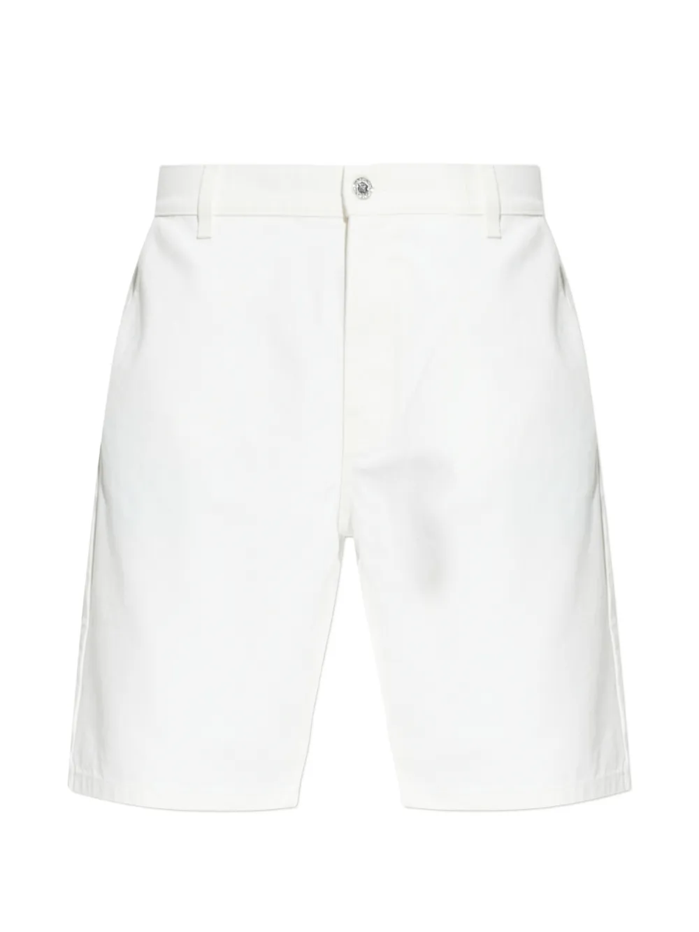 Balmain logo-patch denim shorts - Bianco