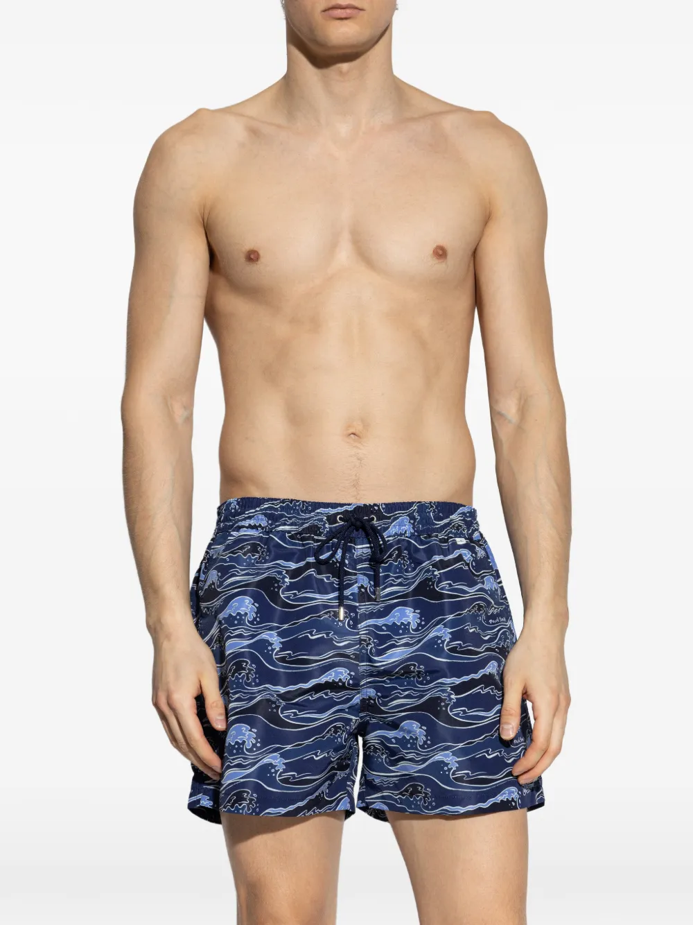  Paul Smith Wave-print Swim Shorts - Blue 