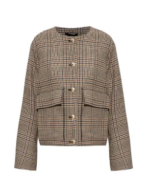 Burberry ヴィンテージチェック ノーカラージャケット | ニュートラル